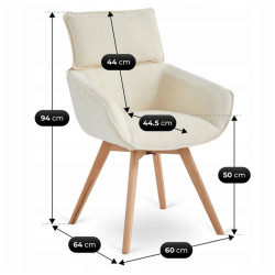 Scaun rotativ Mebel Elite Dias (Cream) Thumb