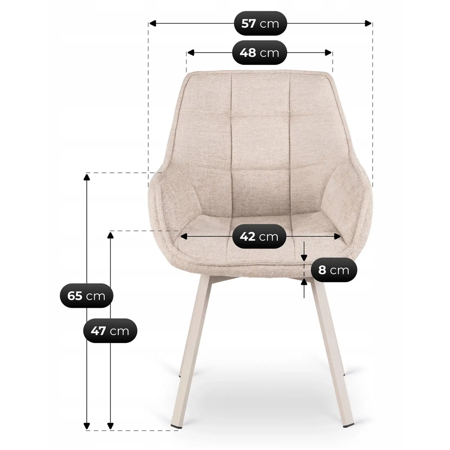 Стул поворотный Mebel Elite Mond (Cream) - 6