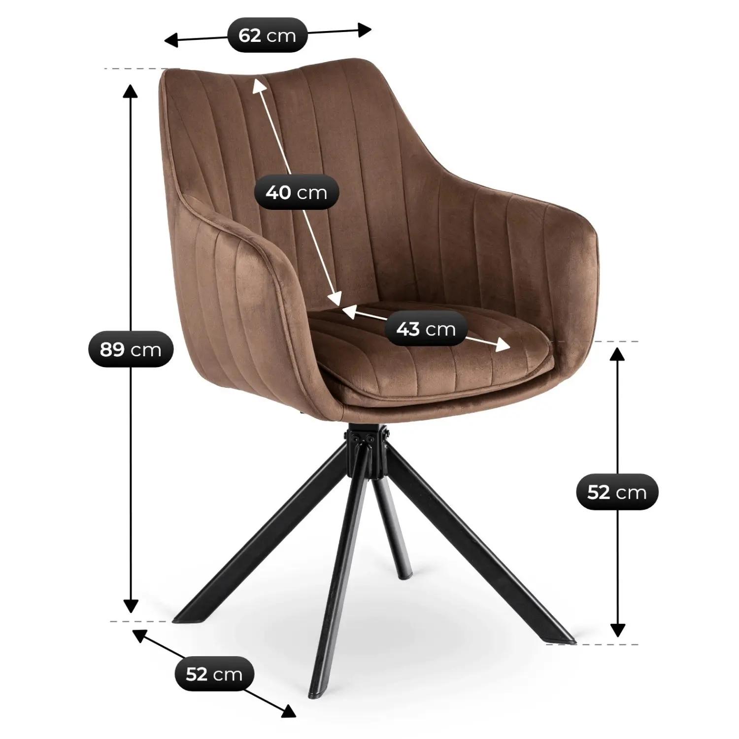 Стул поворотный Mebel Elite Mumbai 2 (Brown) - 6
