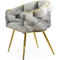 Scaun Prestige Chairs BUC 251 (Light Grey/Gold) Thumb