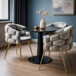 Scaun Prestige Chairs BUC 251 (Light Grey/Gold) Thumb