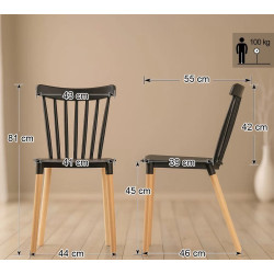 Scaun Prestige Chairs HRC 595 (Black/Natural) Thumb