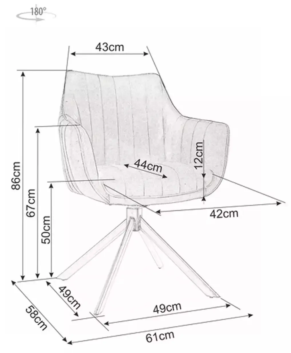 Стул Signal Azalia Bluvel 30 (Light Beige/Black) - 4