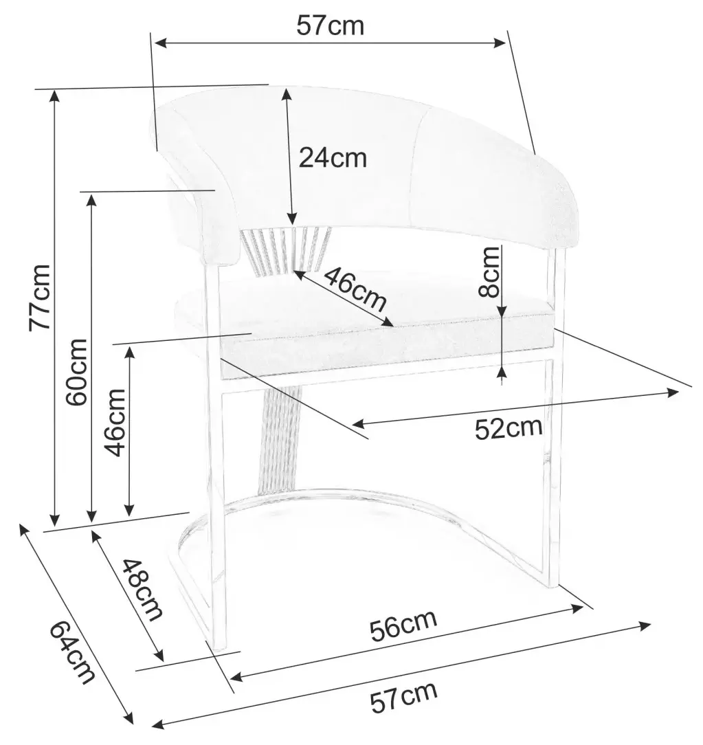 Scaun Signal Crown Bluvel 22 (Light Beige/Gold)