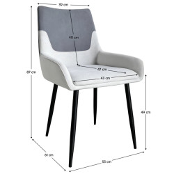 Scaun Tempo Kondela Adrina (Dark Grey/Light Grey) Thumb