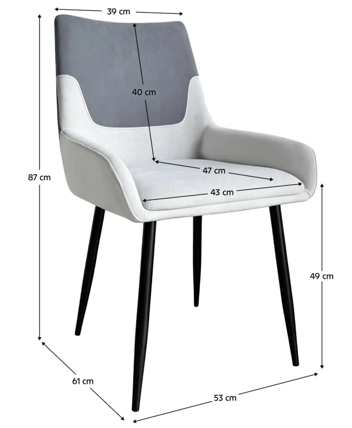 Scaun Tempo Kondela Adrina (Dark Grey/Light Grey) - 5