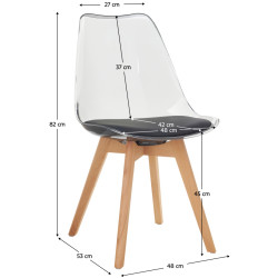 Стул Tempo Kondela Bali 3 New (Black/Transparent) Thumb