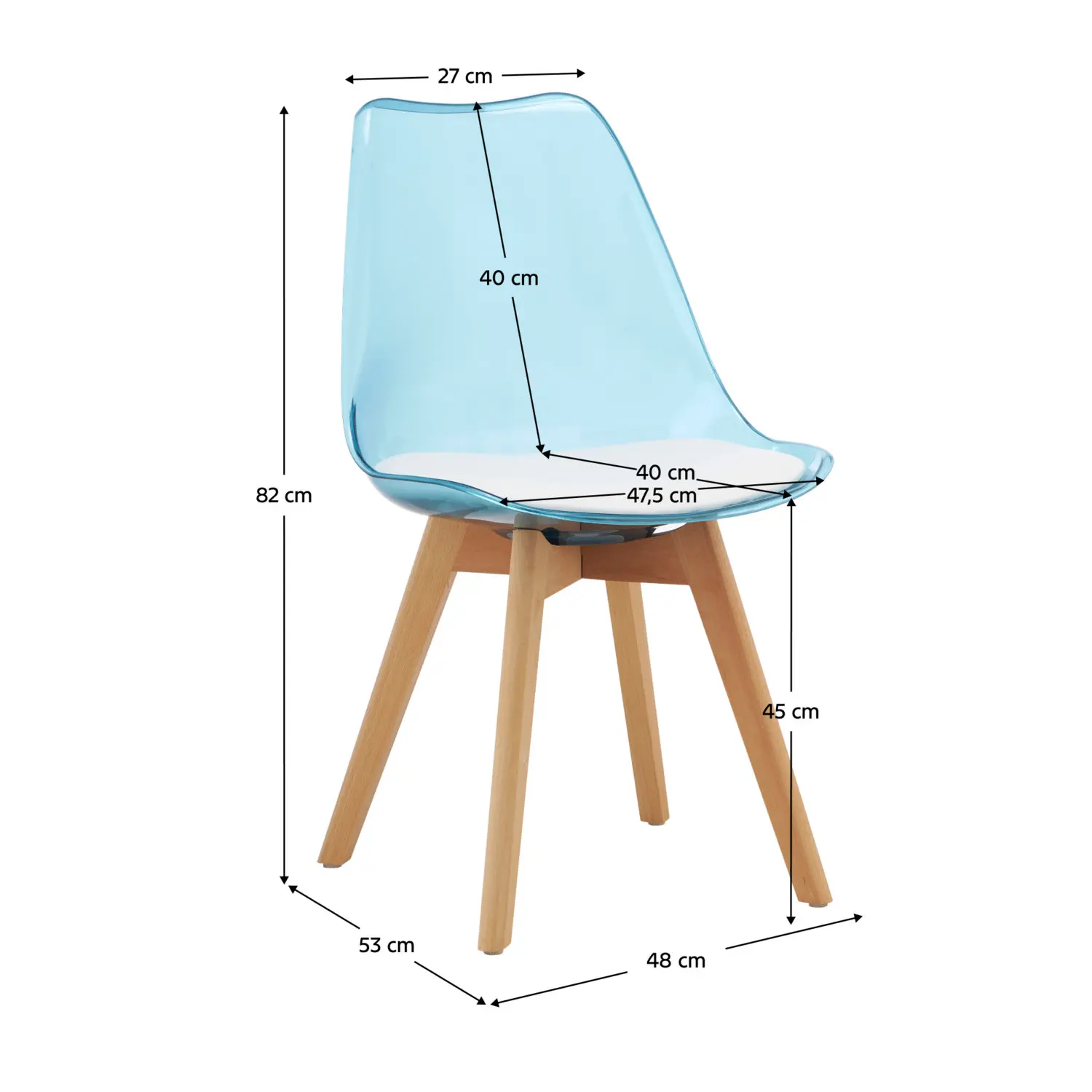 Стул Tempo Kondela Bali 3 NEW (Blue/Beech) - 5