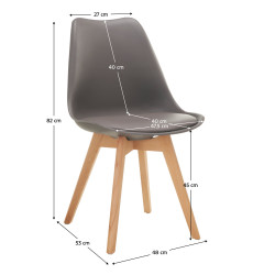 Стул Tempo Kondela Bali 3 NEW (Grey/Beech) Thumb