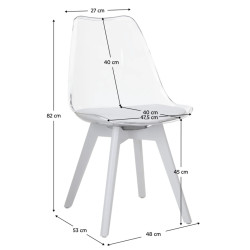 Scaun Tempo Kondela Bali 3 New (Transparent/White) Thumb