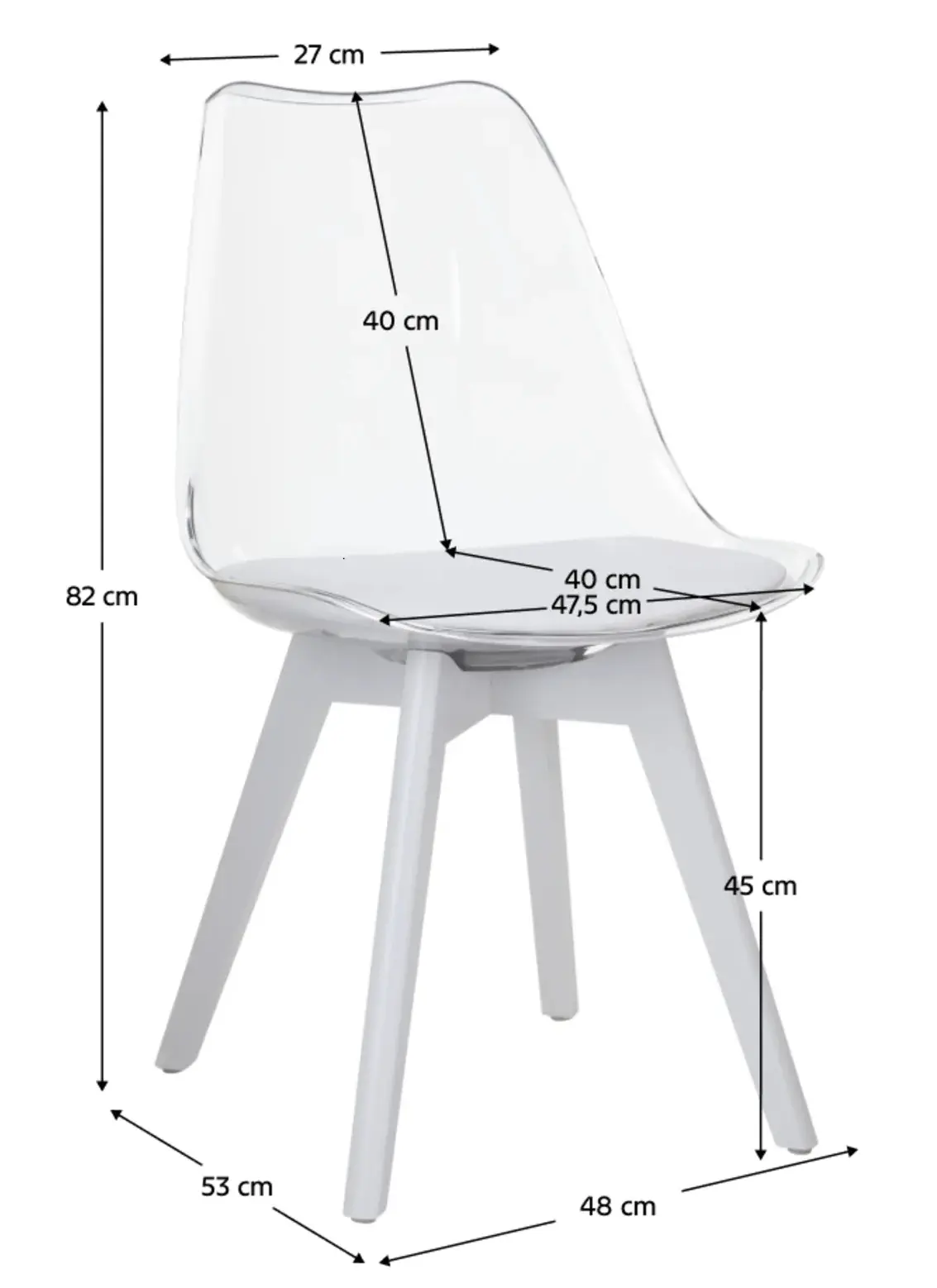 Scaun Tempo Kondela Bali 3 New (Transparent/White) - 3