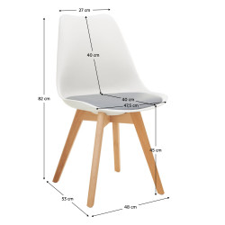 Стул Tempo Kondela Bali 3 NEW (White/Grey/Beech) Thumb