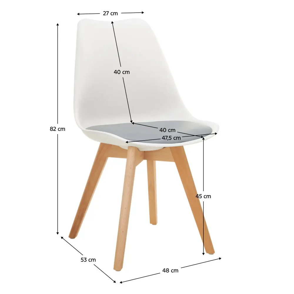 Стул Tempo Kondela Bali 3 NEW (White/Grey/Beech) - 3
