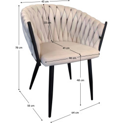 Стул Tempo Kondela Bler (Light Beige/Black) Thumb