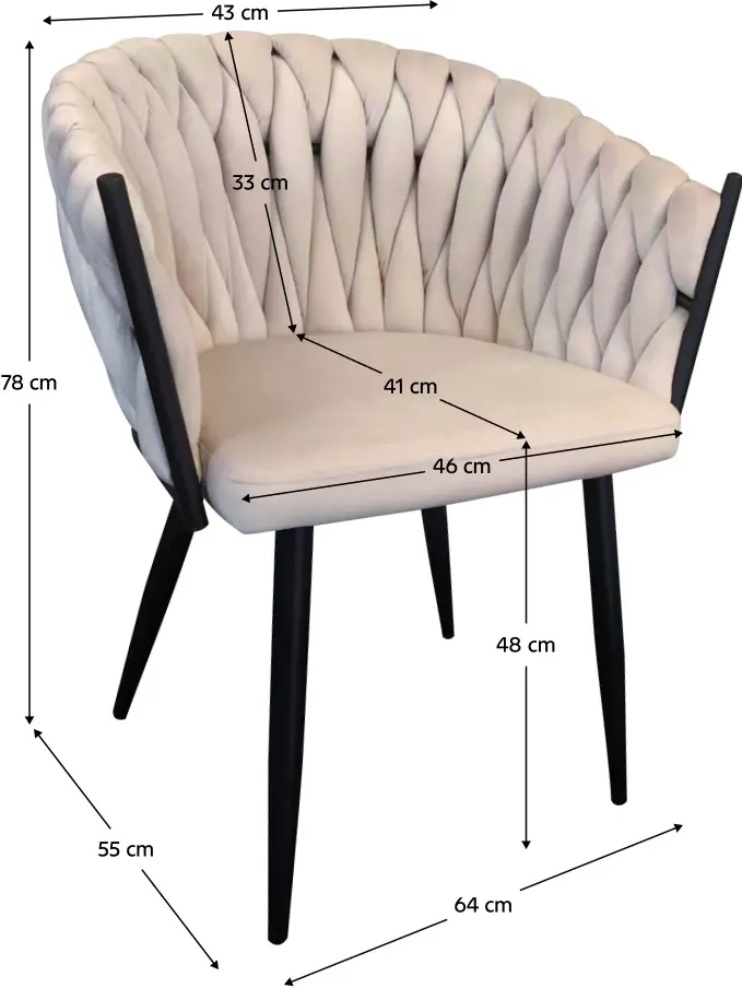 Стул Tempo Kondela Bler (Light Beige/Black) - 7