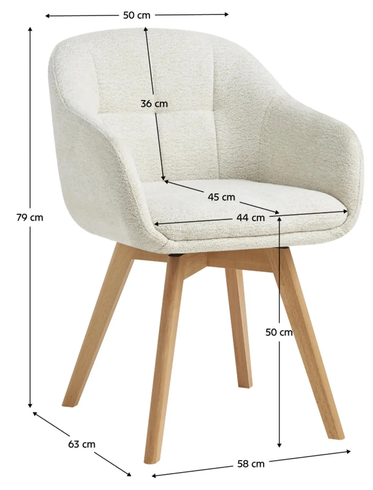Scaun Tempo Kondela Dimer (Cream/Beech) - 6