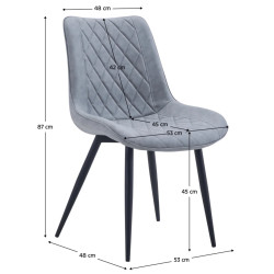 Стул Tempo Kondela Harlan (Grey/Black) Thumb