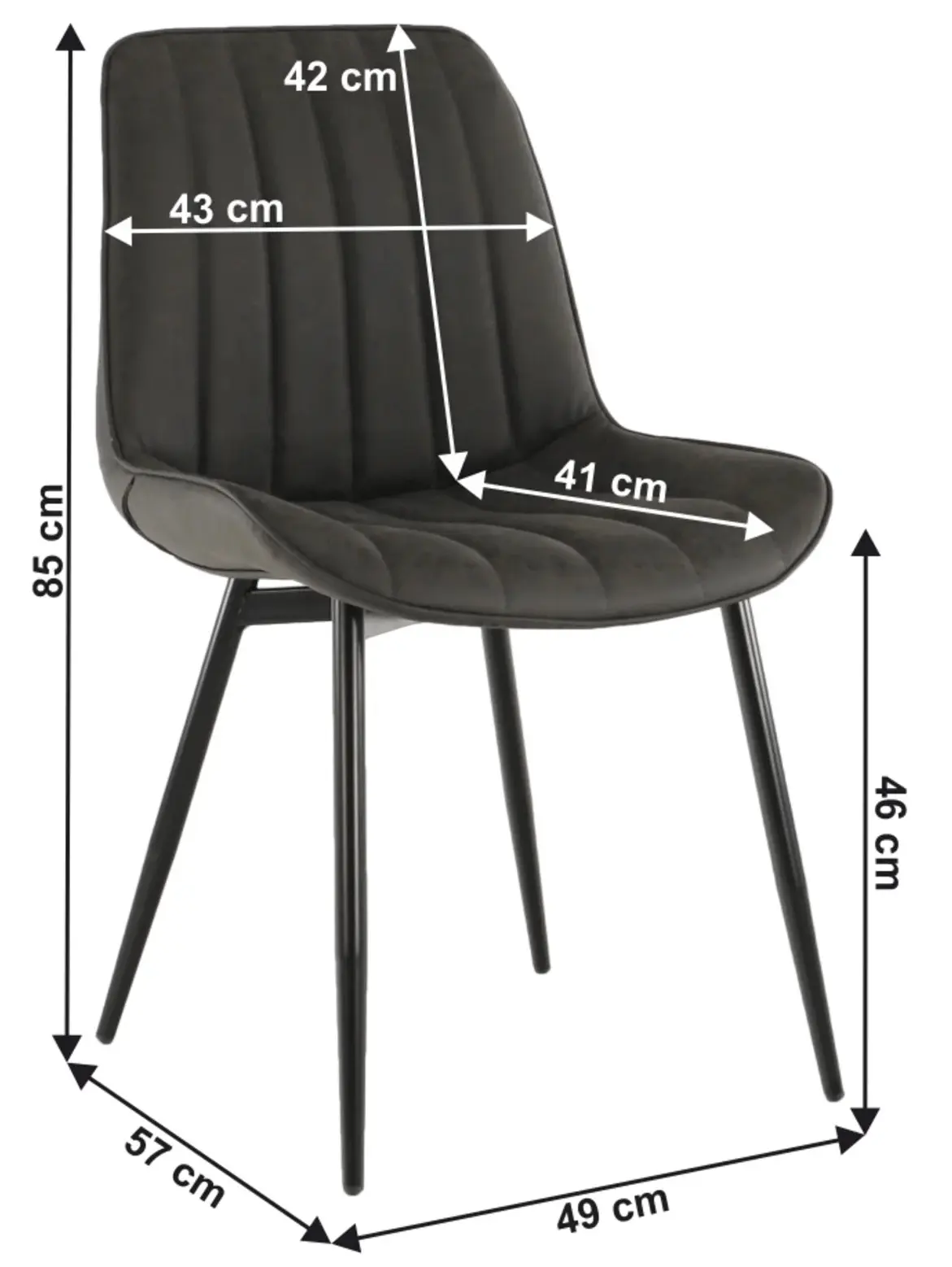 Стул Tempo Kondela Hazal (Dark Grey/Black) - 10