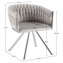 Стул Tempo Kondela Helin (Light Grey/Chrome) Thumb