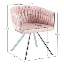 Стул Tempo Kondela Helin (Powder Pink/Chrome) Thumb