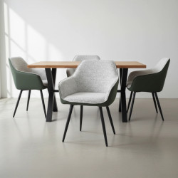 Стул Tempo Kondela Katriel (Green/Light Grey Melange) Thumb