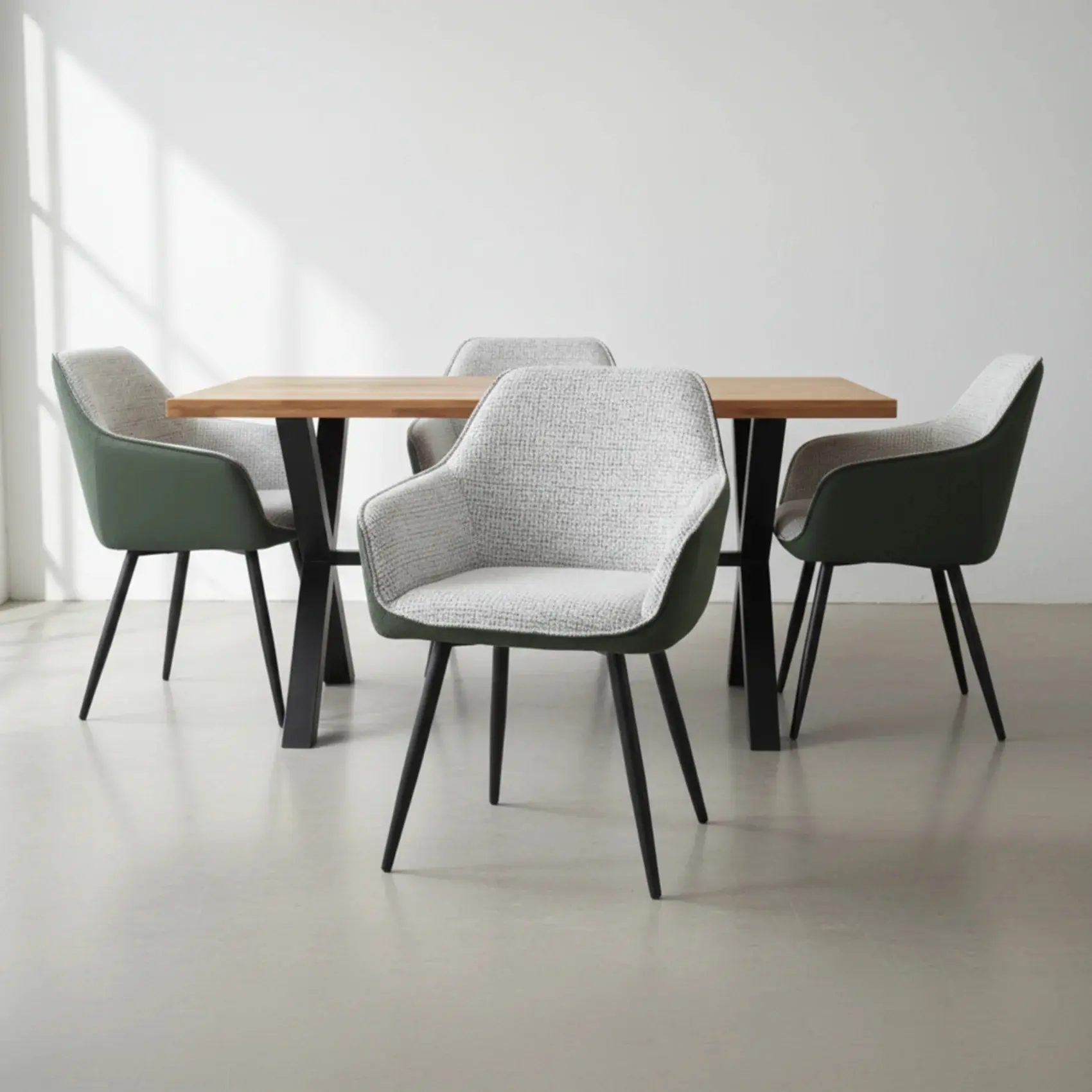 Стул Tempo Kondela Katriel (Green/Light Grey Melange) - 5