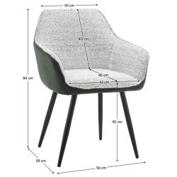 Стул Tempo Kondela Katriel (Green/Light Grey Melange) Thumb