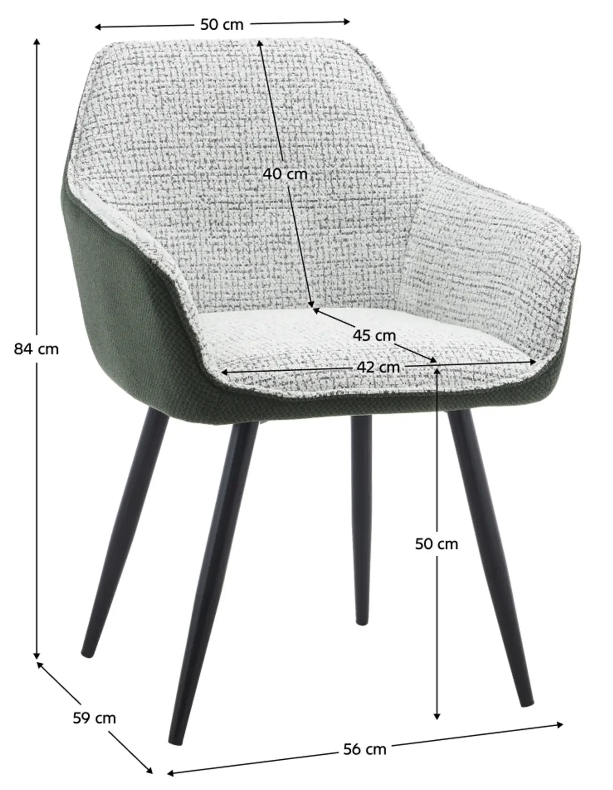 Стул Tempo Kondela Katriel (Green/Light Grey Melange) - 6