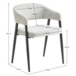 Стул Tempo Kondela Nizar Typ 2 (Light Grey/Black) Thumb