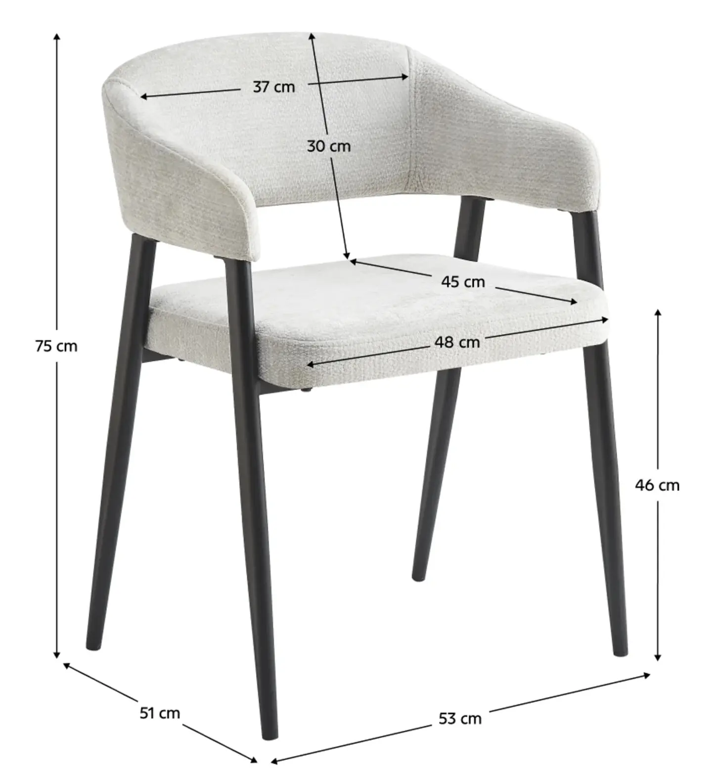 Стул Tempo Kondela Nizar Typ 2 (Light Grey/Black) - 7