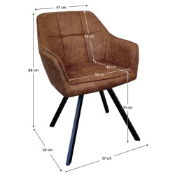 Стул Tempo Kondela Samanta (Dark Brown/Black) Thumb