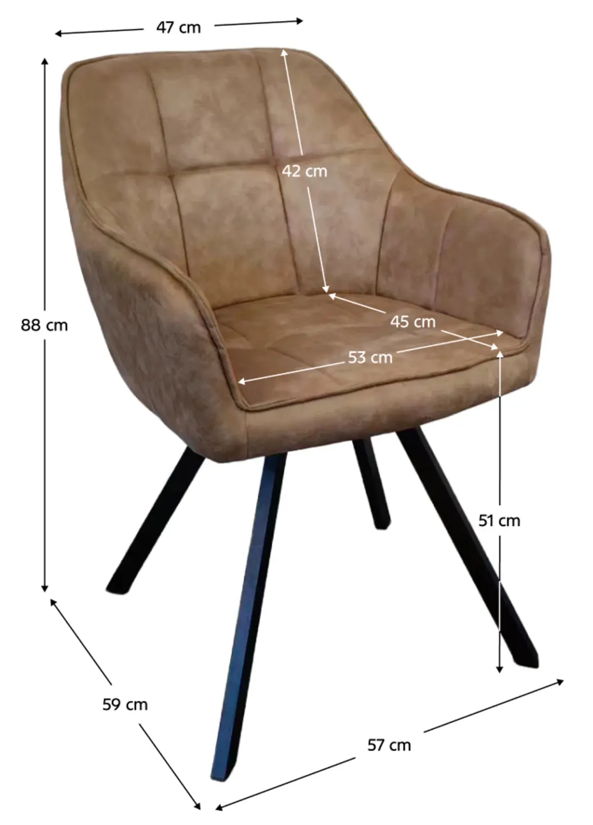 Стул Tempo Kondela Samanta (Grey-Brown/Black) - 8