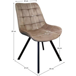 Scaun Tempo Kondela Samira (Grey Brown/Black) Thumb