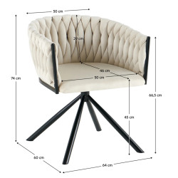 Scaun Tempo Kondela Zala (Beige/Black) Thumb