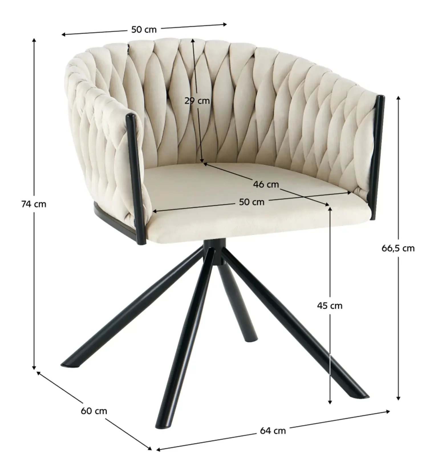 Scaun Tempo Kondela Zala (Beige/Black) - 3