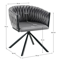 Стул Tempo Kondela Zala (Grey/Black) Thumb