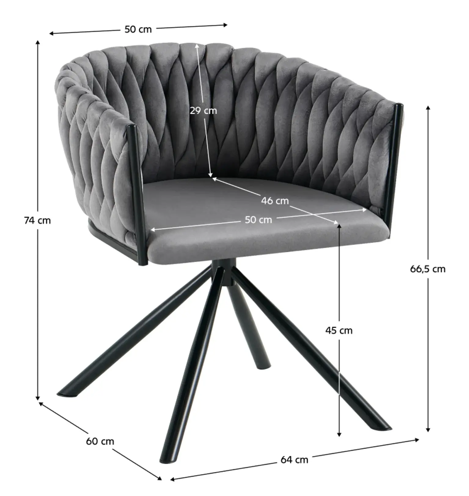Стул Tempo Kondela Zala (Grey/Black) - 3