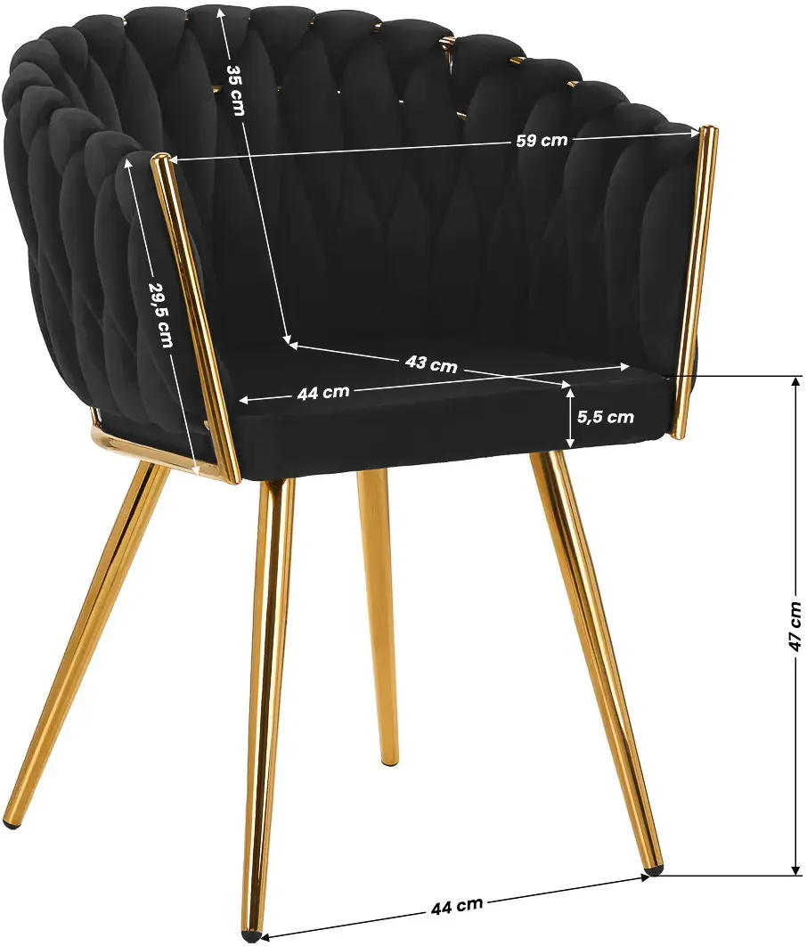 Стул 4Rico QS-GW06G 148115 Velvet (Black/Gold)