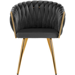 Scaun 4Rico QS-GW06G 148117 Velvet (Dark Gray/Gold) Thumb