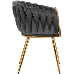 Scaun 4Rico QS-GW06G 148117 Velvet (Dark Gray/Gold) Thumb
