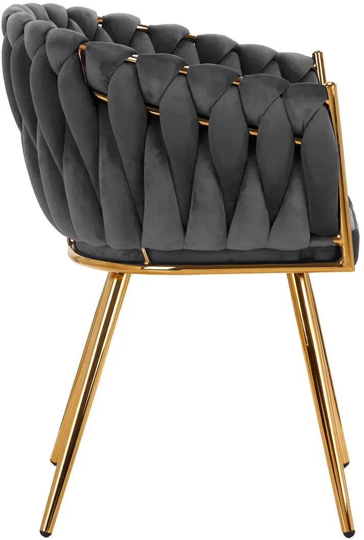 Scaun 4Rico QS-GW06G 148117 Velvet (Dark Gray/Gold)