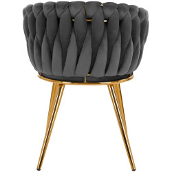 Scaun 4Rico QS-GW06G 148117 Velvet (Dark Gray/Gold) Thumb