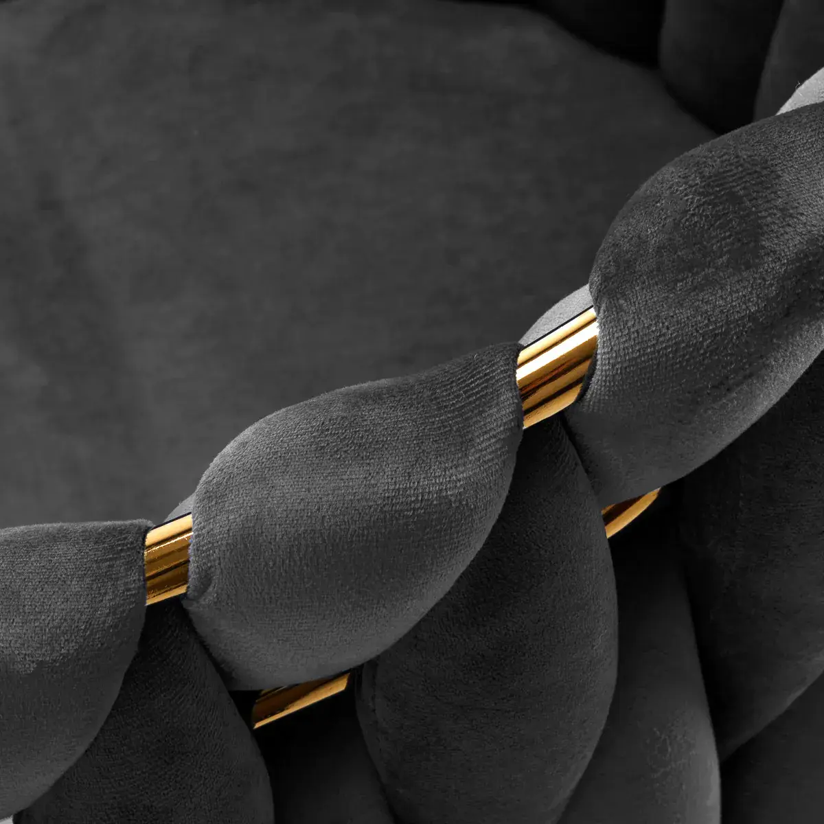 Scaun 4Rico QS-GW06G 148117 Velvet (Dark Gray/Gold)