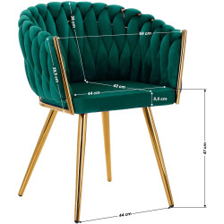 Scaun 4Rico QS-GW06G 148118 Velvet (Green/Gold) Thumb