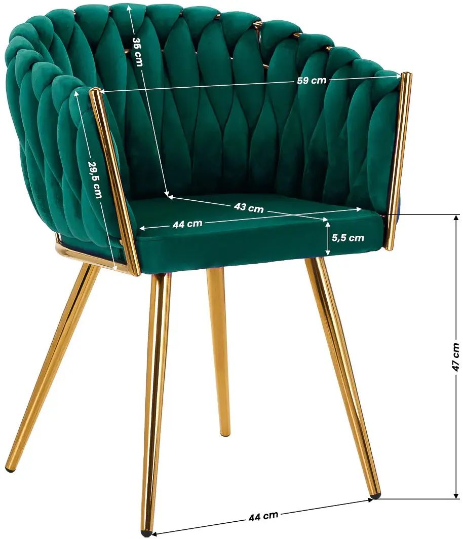 Scaun 4Rico QS-GW06G 148118 Velvet (Green/Gold)