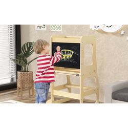 Tabureta-scara pentru copii 3in1 Costway HY10230NA (Natural) Thumb