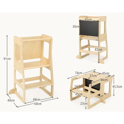 Tabureta-scara pentru copii 3in1 Costway HY10230NA (Natural) Thumb