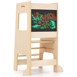 Tabureta-scara pentru copii Costway HY10190NA (Natural) Thumb