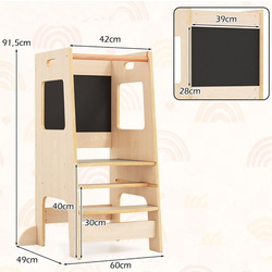 Tabureta-scara pentru copii Costway HY10190NA (Natural) Thumb