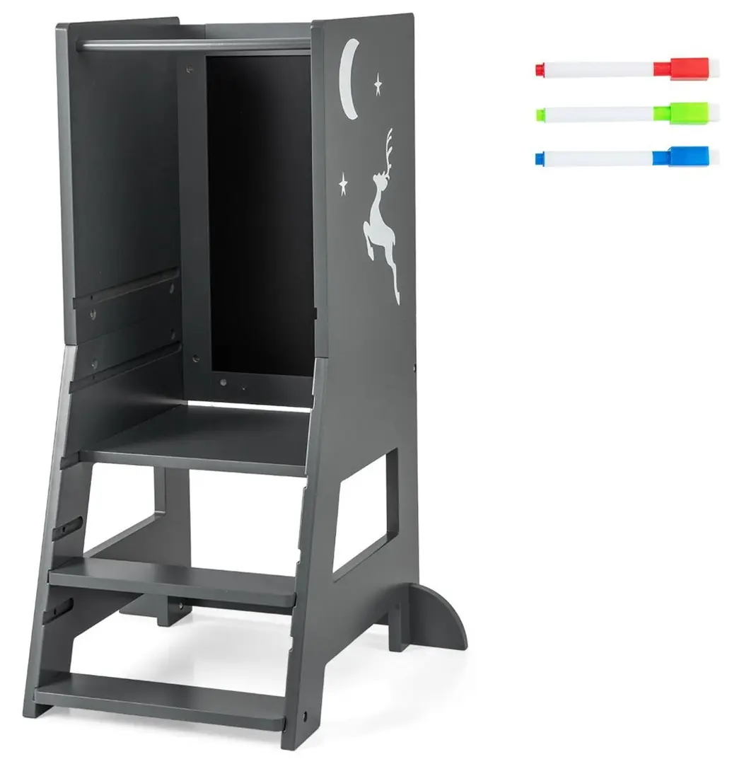 Tabureta-scara pentru copii Costway HY10196GR (Grey)